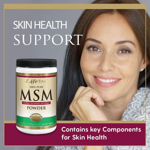 مسحوق MSM نقي 100% مدى الحياة (ميثيل سلفونيل ميثان) | يدعم صحة المفاصل والجلد | 2500 مجم لكل جرعة | 16 أونصة، 180 وجبة in Kuwait