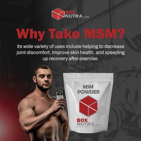 مسحوق BoxNutra MSM - يساعد على تقليل إزعاج المفاصل لتسريع عملية الشفاء - يعزز المناعة وصحة الجلد، 500 جرام in Saudi Arabia