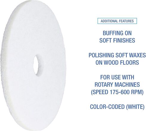 منصات تلميع أرضية قياسية بقطر 18 بوصة من Boardwalk 4018WHI، بيضاء، 5/كرتون in Kuwait