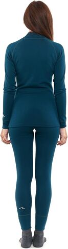 مجموعة نسائية من طبقة أساسية من صوف ميرينو من Merino.tech - سترة وجزء سفلي من صوف ميرينو متوسط ​​الوزن بنصف سحاب in Kuwait
