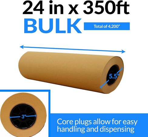Made in USA | Bulk Value 24 in x 350 ft (4200 in) Reli. Brown Butcher Paper Roll | Food Grade Kraft Paper for BBQ | Butcher Paper for Smoking Meat | Unwaxed, Meat Wrapping, Meat Smoking (Brown) in Saudi Arabia