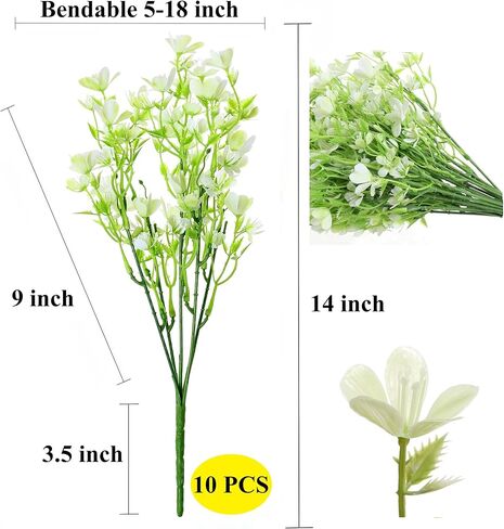 Myosotis Artificial Flowers Plastic Forget-Me-Not Faux Bouquets Real-Touch DIY Home Decor Table Centerpiece Wedding Decoration, Bulk 10pcs (Violet) in Kuwait