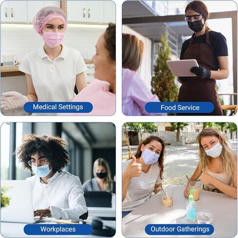 JMU 50pcs Disposable Face Masks Purple, 3-ply Protection Medical Masks, ASTM Level 1 in Kuwait