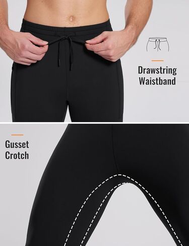 BALEAF Men's Thermal Running Tights Winter Cycling Pants Fleece Lined Compression Leggings Zipper Pockets Cold Weather Gear in Saudi Arabia