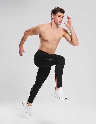 BALEAF Men's Thermal Running Tights Winter Cycling Pants Fleece Lined Compression Leggings Zipper Pockets Cold Weather Gear in Saudi Arabia