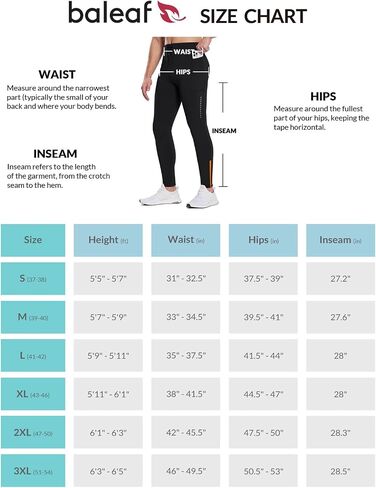 BALEAF Men's Thermal Running Tights Winter Cycling Pants Fleece Lined Compression Leggings Zipper Pockets Cold Weather Gear in Saudi Arabia