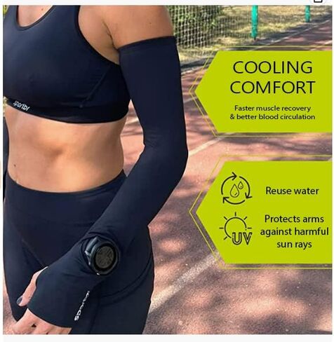SportBR Arm Sleeves with Opening for Fitness Tracker, Thumb Hole, Arm Sleeves for Men & Women Sports, UV Protection Thermal in Saudi Arabia