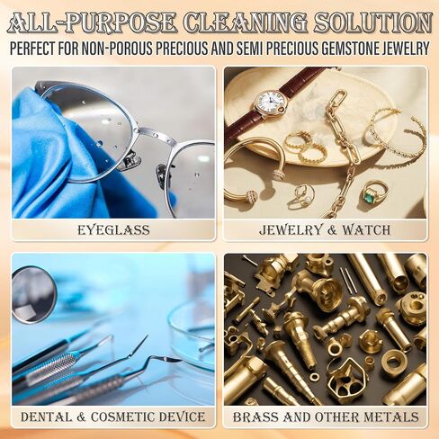 Ultrasonic Jewelry Cleaner Solution, Powerful Jewelry Cleaner Concentrate with Plant Based Formula, Safe and Non-toxic Cleaning for Diamond, Gem, Gold, Silver Ring.15.6 oz in Saudi Arabia