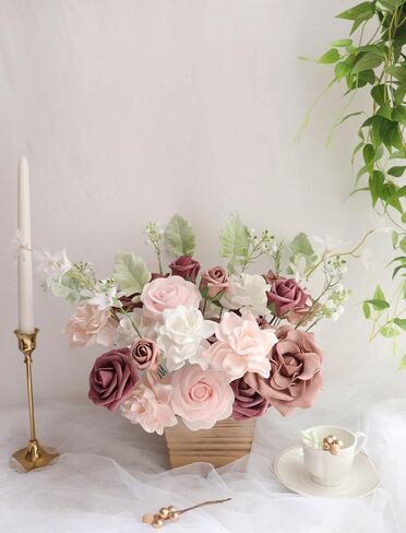 D-Seven Artificial Flowers 25pcs Gardenia Flowers with Stem for Wedding Flowers Centerpieces Bridal Shower Baby Shower Decorations DIY Wedding Bouquets Party Home Decor (White) in Kuwait