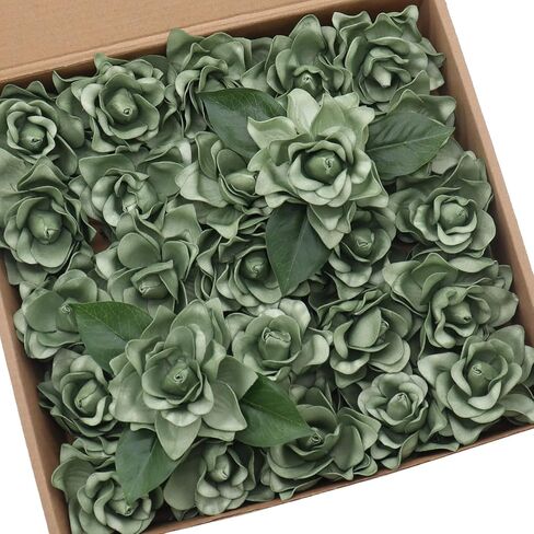 D-Seven Artificial Flowers 25pcs Gardenia Flowers with Stem for Wedding Flowers Centerpieces Bridal Shower Baby Shower Decorations DIY Wedding Bouquets Party Home Decor (White) in Kuwait