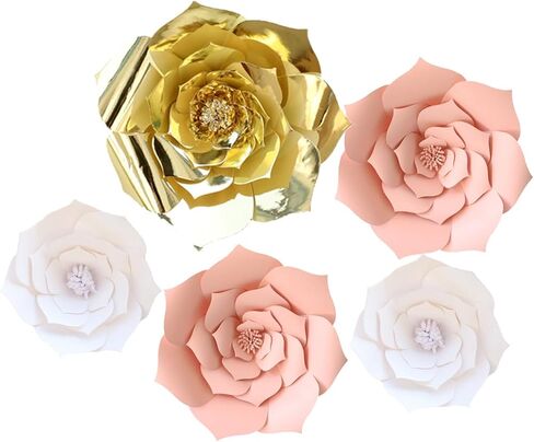 Wall Paper Flowers 3D Large Paper Flowers Decorations for DIY Wedding Bridal Shower Baby Girl Nursery Decor Kids Room Bedroom Flower Backdrop Party (Blue Set) in Saudi Arabia