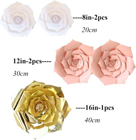 Wall Paper Flowers 3D Large Paper Flowers Decorations for DIY Wedding Bridal Shower Baby Girl Nursery Decor Kids Room Bedroom Flower Backdrop Party (Blue Set) in Saudi Arabia