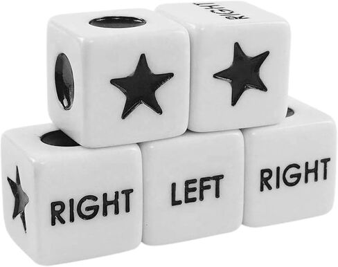 16Pcs White Left Right and Center Dice, 16mm Standard Size 6 Sided Left Right Center Dice Game for Left Right Center Game Dice Games and Accessories in Saudi Arabia