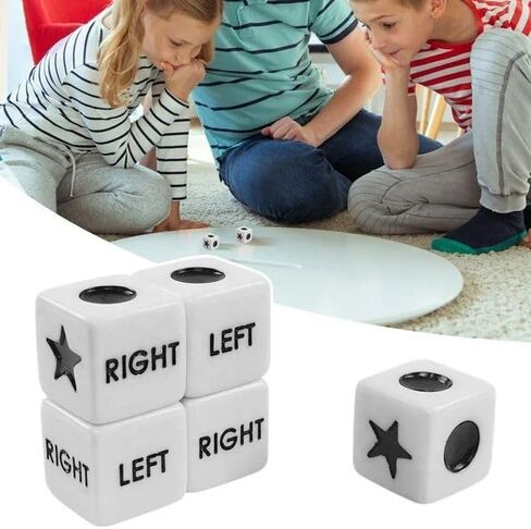 16Pcs White Left Right and Center Dice, 16mm Standard Size 6 Sided Left Right Center Dice Game for Left Right Center Game Dice Games and Accessories in Saudi Arabia