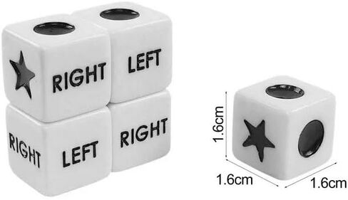 16Pcs White Left Right and Center Dice, 16mm Standard Size 6 Sided Left Right Center Dice Game for Left Right Center Game Dice Games and Accessories in Saudi Arabia