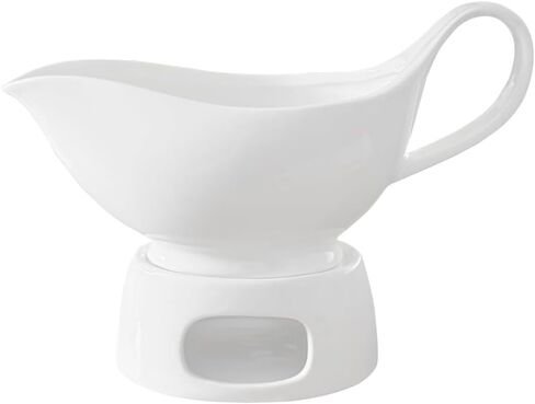 Qlans 20 OZ Gravy Boat - White Meat Sauce Boat With Spoon - Perfect for Gravy, Sauces and Syrups, Salad Dressings, Creamer, Broth, and More Server in Saudi Arabia