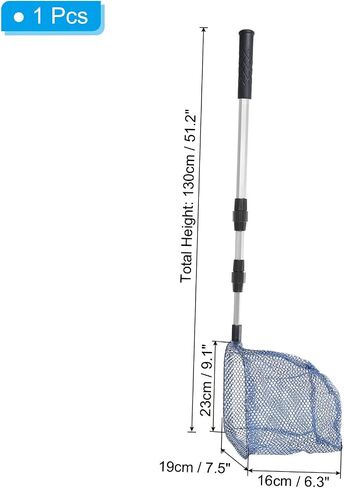 PATIKIL Telescopic Table Tennis Ball Picker, Aluminum Alloy Portable Ping Pong Ball Pick Up Net Bag for Balls Picking, Blue in Saudi Arabia