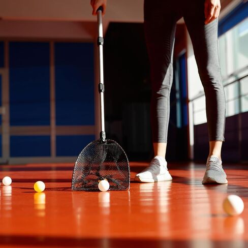PATIKIL Telescopic Table Tennis Ball Picker, Aluminum Alloy Portable Ping Pong Ball Pick Up Net Bag for Balls Picking, Blue in Saudi Arabia