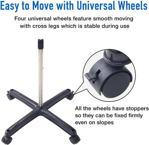 Ping Pong Ball Collector, Table Tennis Storage Stand with Universal Casters, 28"-38" Height Adjustable, Holds Up to 250 Balls, Stable Movable Multi Ball Holder in Saudi Arabia