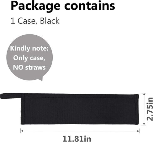 Aosbos Reusable Straws Pouch Carrying Case for Metal Straws Paper Straw Plastic Straws Disposable Straws Silicone Straws Tumbler Straws Case Stainless Steel Straw Bags Chopstick Container, Grey in Saudi Arabia