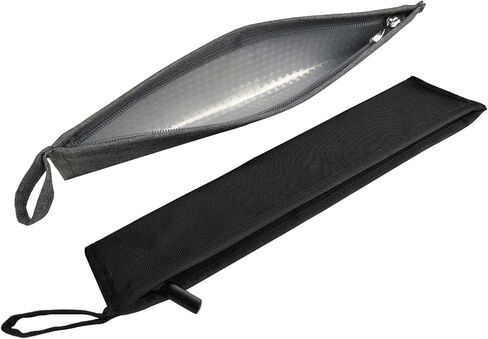 Aosbos Reusable Straws Pouch Carrying Case for Metal Straws Paper Straw Plastic Straws Disposable Straws Silicone Straws Tumbler Straws Case Stainless Steel Straw Bags Chopstick Container, Grey in Saudi Arabia