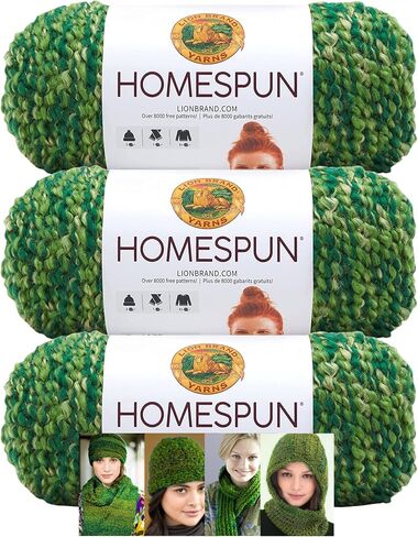 Lion Brand Yarn - Homespun - 3 Pack with Pattern Cards in Color (Beachside Stripes) in Saudi Arabia