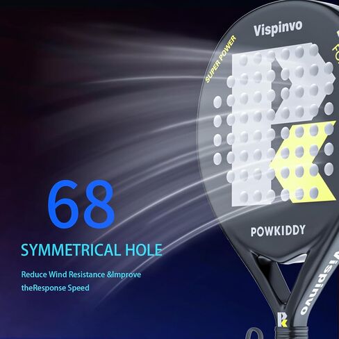 مضرب Padel بسطح من ألياف الكربون، EVA Memory Flex Foam Core Pala Padel، مضرب تنس الشاطئ 38 مم للبالغين/الرجال/النساء، مضارب مجداف مثالية للاعبين المبتدئين والمحترفين in Saudi Arabia