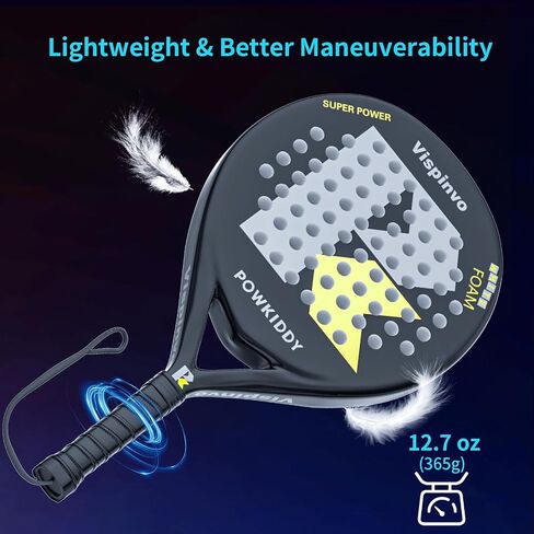 مضرب Padel بسطح من ألياف الكربون، EVA Memory Flex Foam Core Pala Padel، مضرب تنس الشاطئ 38 مم للبالغين/الرجال/النساء، مضارب مجداف مثالية للاعبين المبتدئين والمحترفين in Saudi Arabia