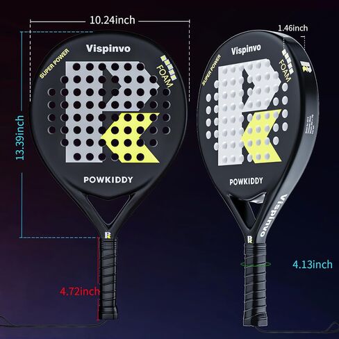 مضرب Padel بسطح من ألياف الكربون، EVA Memory Flex Foam Core Pala Padel، مضرب تنس الشاطئ 38 مم للبالغين/الرجال/النساء، مضارب مجداف مثالية للاعبين المبتدئين والمحترفين in Saudi Arabia