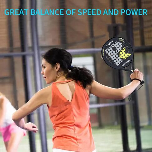 مضرب Padel بسطح من ألياف الكربون، EVA Memory Flex Foam Core Pala Padel، مضرب تنس الشاطئ 38 مم للبالغين/الرجال/النساء، مضارب مجداف مثالية للاعبين المبتدئين والمحترفين in Saudi Arabia