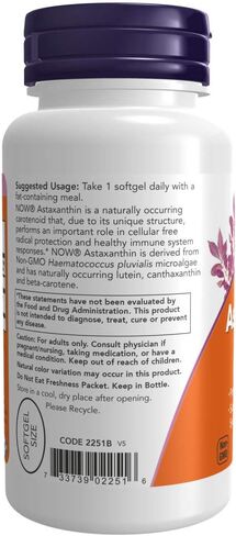 NOW Foods Astaxanthin 10mg 60 SoftGels (2 Pack) in Saudi Arabia