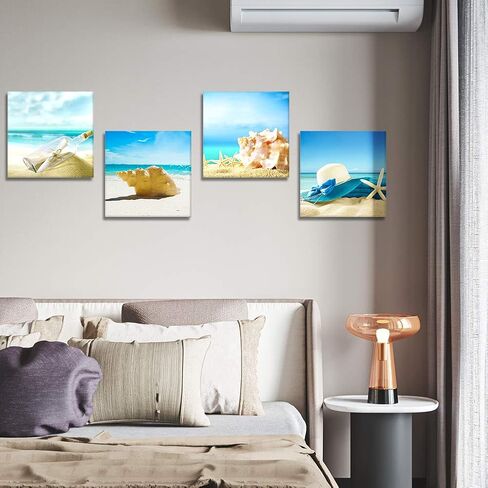 Artscope 4 قطع قماش يطبع جدار الفن - لوحة صورة النبيذ الرومانسية - عمل فني جداري حديث مؤطر للحمام ديكور المنزل والمكتب - 12 × 12 بوصة in Kuwait