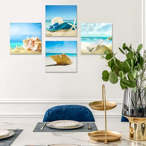 Artscope 4 قطع قماش يطبع جدار الفن - لوحة صورة النبيذ الرومانسية - عمل فني جداري حديث مؤطر للحمام ديكور المنزل والمكتب - 12 × 12 بوصة in Kuwait