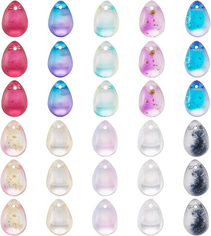 Beadthoven 200pcs 10 Colors Transparent Teardrop Glass Beads Mixed Top Drilled Colorful Water Drop Crystal Glass Beads Chandelier Pendants for DIY Jewelry Making Craft Supplies in Saudi Arabia