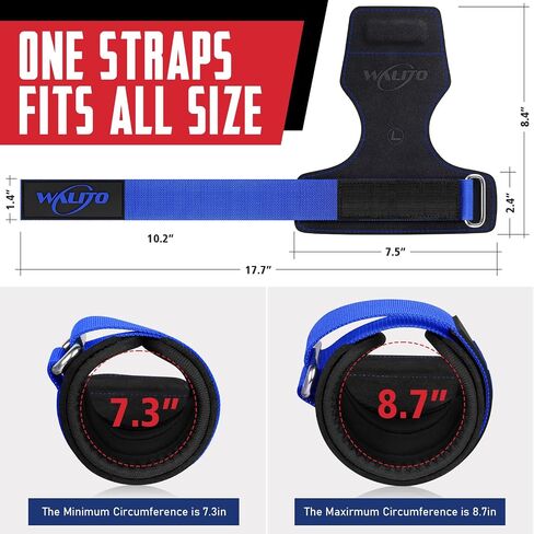 WALITO Wrist Straps for Weightlifting - Double Layer Leather Lifting Straps for Gym Deadlift and Powerlifting, with Adjustable Neoprene Padded Wrist Wraps for Men/Women Weight Lifting in Saudi Arabia