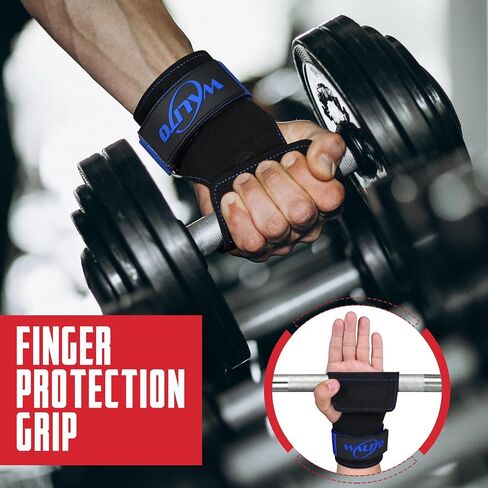 WALITO Wrist Straps for Weightlifting - Double Layer Leather Lifting Straps for Gym Deadlift and Powerlifting, with Adjustable Neoprene Padded Wrist Wraps for Men/Women Weight Lifting in Saudi Arabia