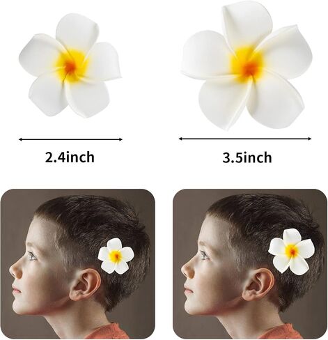 DuHouse 50Pcs 2.4" Foam Hawaiian Frangipani Artificial Plumeria Flowers Hat Hair Clips for Party Beach Vacation Home Wedding Decoration(Pink) in Saudi Arabia