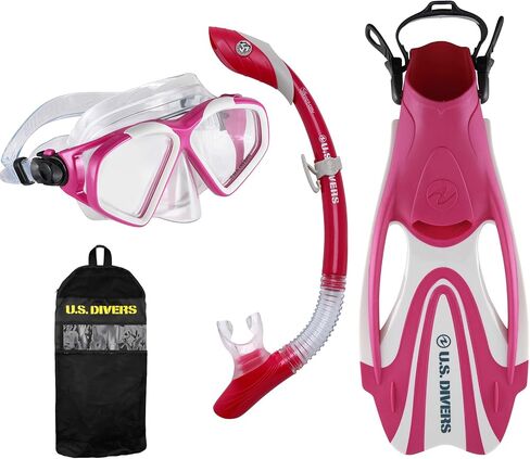 OutdoorMaster x U.S. Divers Cozumel TX Combo Snorkeling Gear for Adults, Dry Snorkel Set Panoramic View Anti-Fog Anti-Leak Swim Mask, Scuba Diving Swimming Snorkel Kit in Saudi Arabia