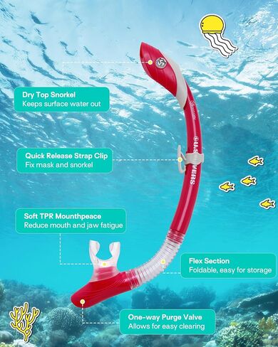 OutdoorMaster x U.S. Divers Cozumel TX Combo Snorkeling Gear for Adults, Dry Snorkel Set Panoramic View Anti-Fog Anti-Leak Swim Mask, Scuba Diving Swimming Snorkel Kit in Saudi Arabia