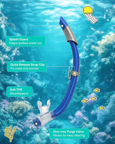 OutdoorMaster x U.S. Divers Cozumel DX Adult Snorkel Set, Anti-Fog Mask with Panoramic View, Semi-Dry Snorkel, Easy-Adjust Fins, Snorkeling and Travel Use in Saudi Arabia