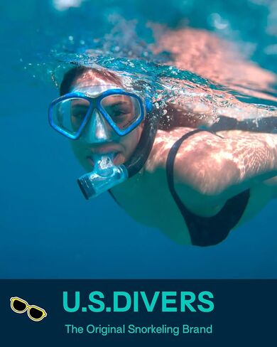 OutdoorMaster x U.S. Divers Cozumel DX Adult Snorkel Set, Anti-Fog Mask with Panoramic View, Semi-Dry Snorkel, Easy-Adjust Fins, Snorkeling and Travel Use in Saudi Arabia