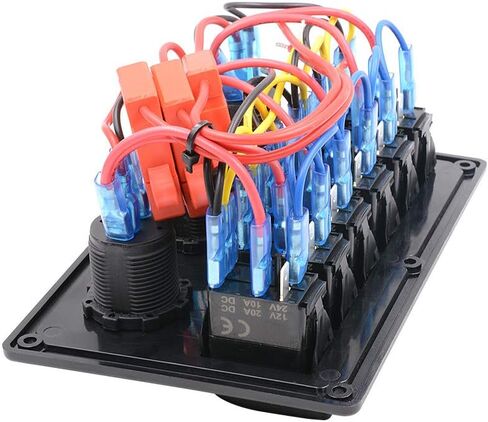 6 عصابة مقاوم للماء لوحة التبديل الروك مع تيار مستمر 5 فولت 3.1A شاحن USB مزدوج عرض الفولتميتر الرقمي تيار مستمر 12 فولت مقبس الطاقة للسيارة البحرية قارب RV مركبة شاحنة in Saudi Arabia