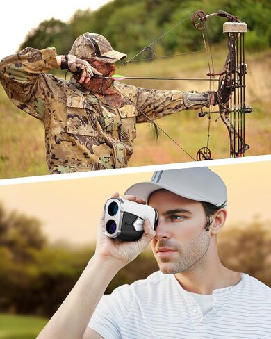 WOSPORTS Golf Rangefinder with Slope, 1500 Yards Laser Range Finder for Golfing/Hunting, 7X Magnification with Flag Pole Locking Vibration, Magnetic, Rechargeable, Feet/Meters/Yards Support in Kuwait