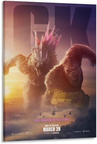 Generic Godzilla vs Kong 2 ملصق الفيلم المشارك الأعمال الفنية قماش المشارك غرفة الجمالية جدار الفن يطبع ديكور المنزل الحديث الهدايا مؤطرة غير المؤطرة 16x24inch(40x60cm) in Kuwait