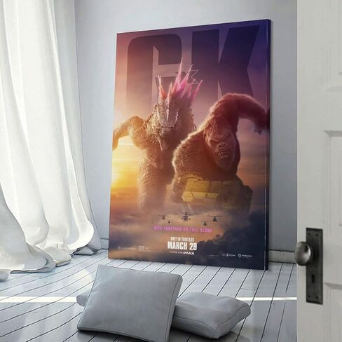 Generic Godzilla vs Kong 2 ملصق الفيلم المشارك الأعمال الفنية قماش المشارك غرفة الجمالية جدار الفن يطبع ديكور المنزل الحديث الهدايا مؤطرة غير المؤطرة 16x24inch(40x60cm) in Kuwait