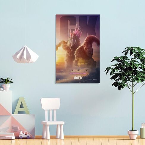 Generic Godzilla vs Kong 2 ملصق الفيلم المشارك الأعمال الفنية قماش المشارك غرفة الجمالية جدار الفن يطبع ديكور المنزل الحديث الهدايا مؤطرة غير المؤطرة 16x24inch(40x60cm) in Kuwait