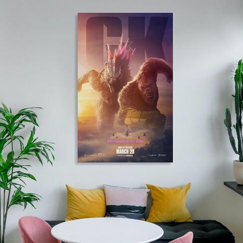 Generic Godzilla vs Kong 2 ملصق الفيلم المشارك الأعمال الفنية قماش المشارك غرفة الجمالية جدار الفن يطبع ديكور المنزل الحديث الهدايا مؤطرة غير المؤطرة 16x24inch(40x60cm) in Kuwait