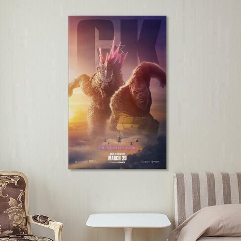 Generic Godzilla vs Kong 2 ملصق الفيلم المشارك الأعمال الفنية قماش المشارك غرفة الجمالية جدار الفن يطبع ديكور المنزل الحديث الهدايا مؤطرة غير المؤطرة 16x24inch(40x60cm) in Kuwait