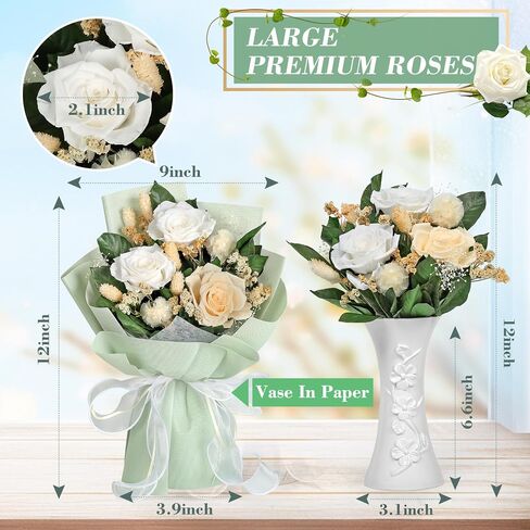 Bloom‘s Diary Preserved Flower Bouquet, Long Lasting Forever Roses Bouquet, Gift for Valentine's Day, Mother's Day, Anniversary, Birthday in Saudi Arabia