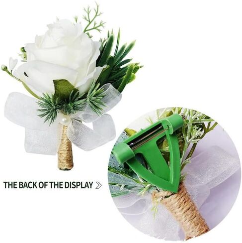 2pcs Rose Wrist Corsage and Boutonniere Set,Artificial Rose Wrist Corsage Wristband Men Boutonniere for Wedding Party Prom Suit,DIY Petals Hair Hat Wreath,Bride Hand Flower Flowers (Black) in Kuwait